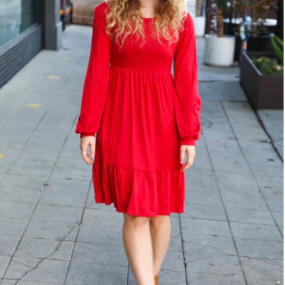 HAPTICS Lady In Red Hacci Fit & Flare Ruffle Dress 2X - Picture 5 of 7